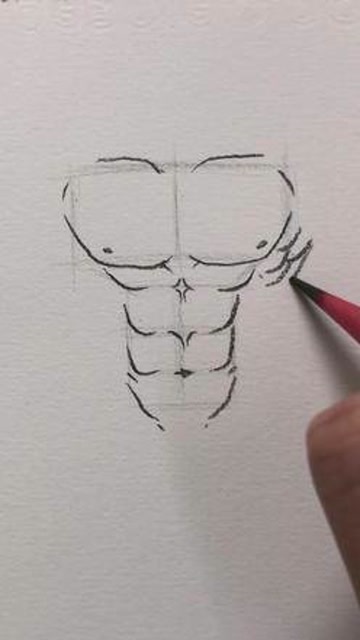 腹肌 绘画小技巧#素描