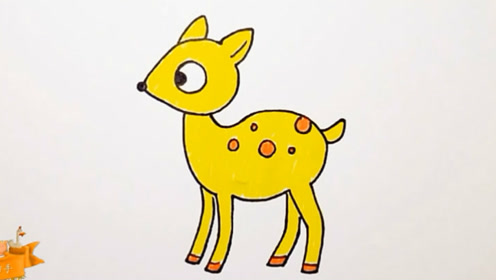 简笔画视频:可爱小鹿涂色画法