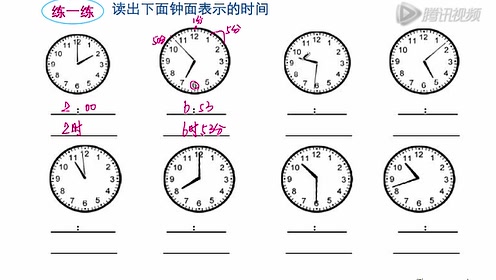 蘇教版一年級數(shù)學上冊11 認識鐘表