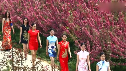 被惊艳了!古村落里的奶奶旗袍秀 高挑身材韵味十足