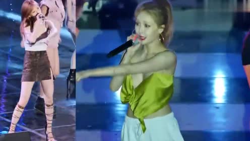 韩国歌手泫雅舞台事故,坚持用手抓这衣服完成表演!