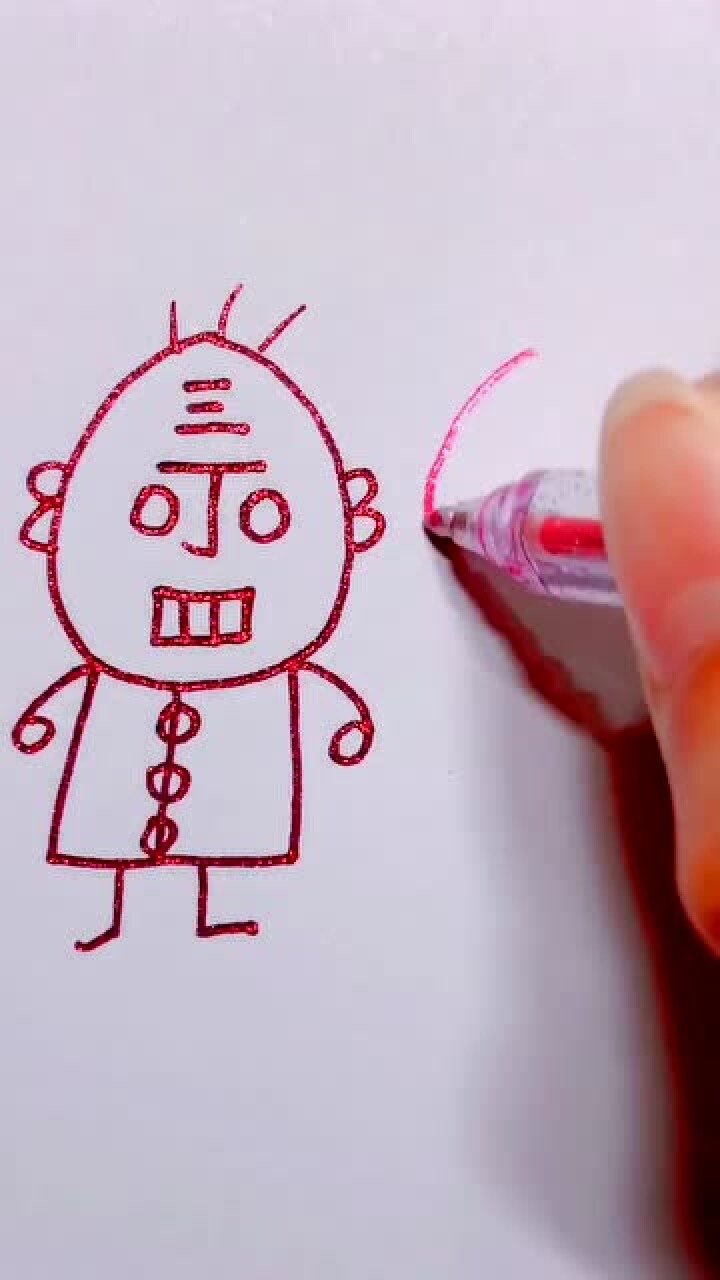 "丁老头"和"丁老太"的简笔画,你学会了吗?