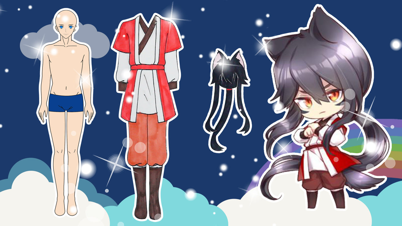 手工纸娃娃玩具:纸娃娃装扮《猫之茗》武夷岩装扮