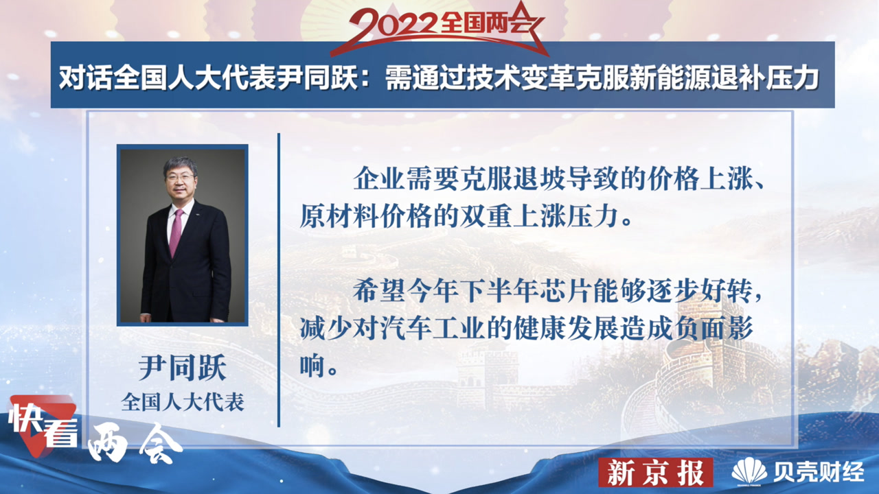 对话全国人大代表尹同跃:企业需通过技术创新克服新能源退补压力