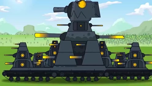 坦克世界动画:黑色的kv44,真的有点小酷哦!