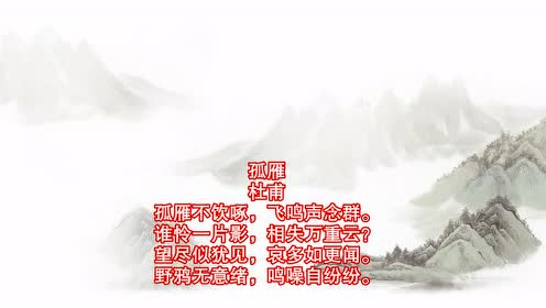 朗诵:唐诗300首 杜甫《孤雁》