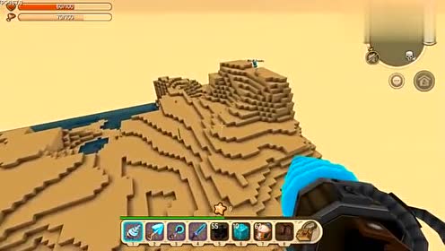 迷你世界:沙漠空岛搭建的钻石桥,使用100颗钻石建造图片