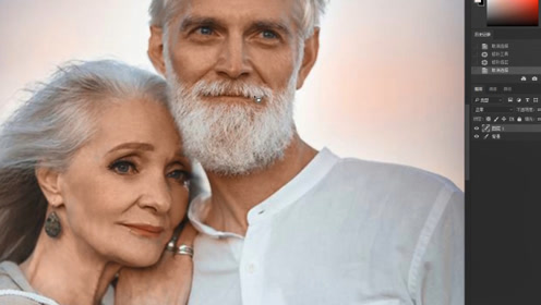 ps大神还原90岁白发夫妻,年轻容貌恢复的瞬间才是颜值巅峰