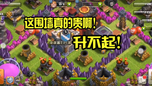 部落冲突:这围墙太贵了,对于一个萌新来说升不起啊!