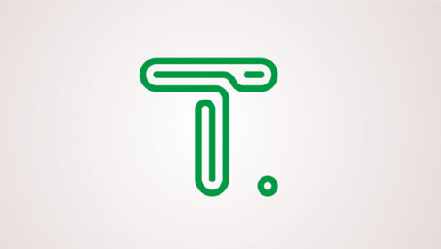logo设计"t"字体创意简易设计