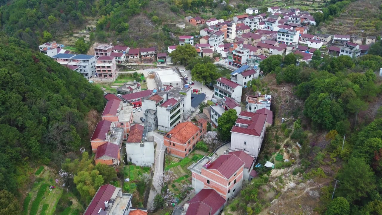 航拍浙江农村风景,永康市花街镇杨坑村