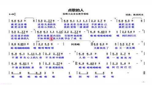 张峰简谱_黑洞张峰
