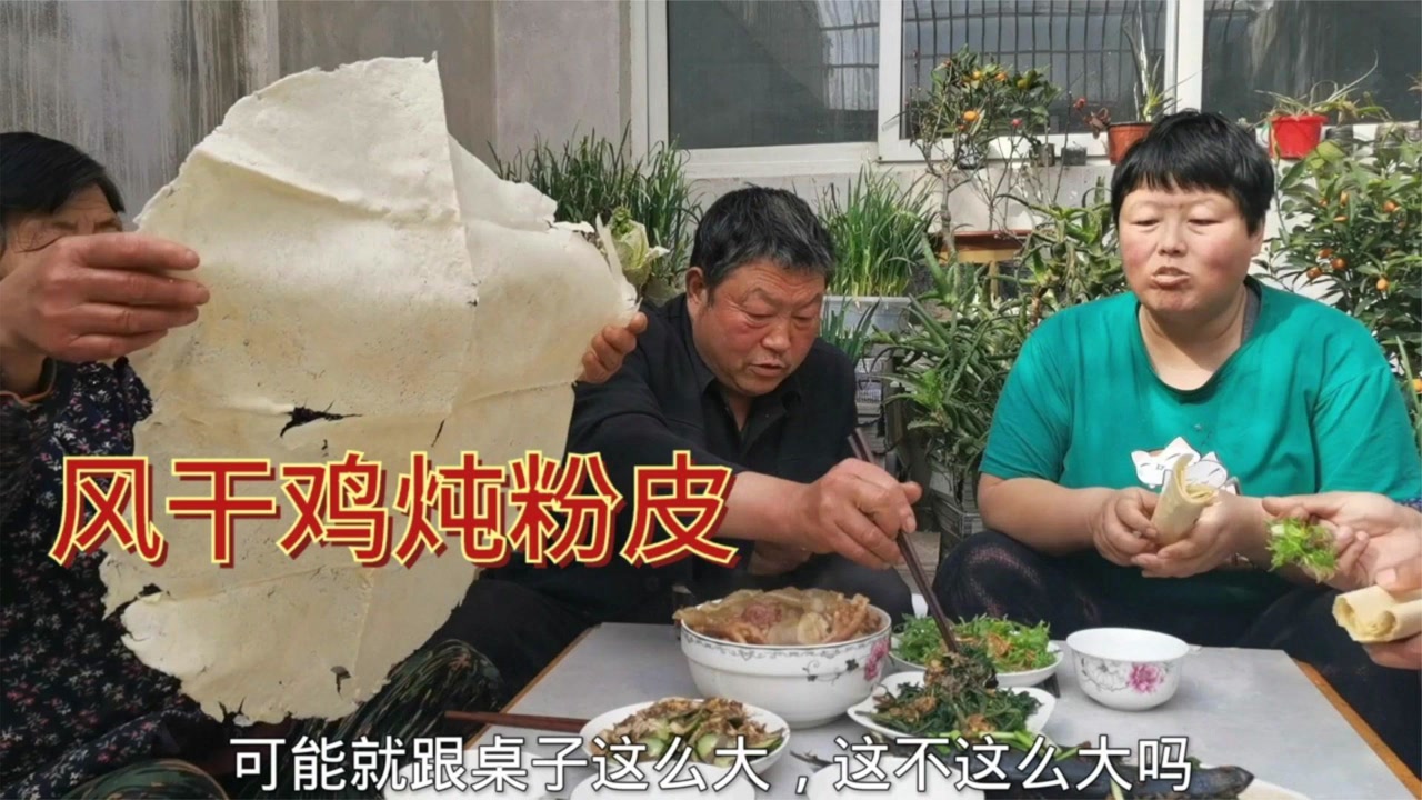 胖闺女回家帮忙干活,胖吕老爹炖一锅风干鸡炖粉皮,香味十足!