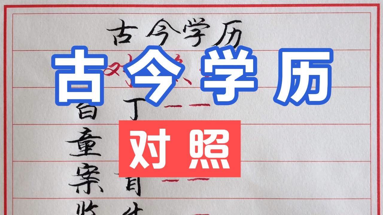 古今学历对照表,仅供参考!