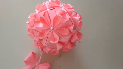 手把手教你折纸浪漫的樱花花球,简单又漂亮,只需几张纸就可以!
