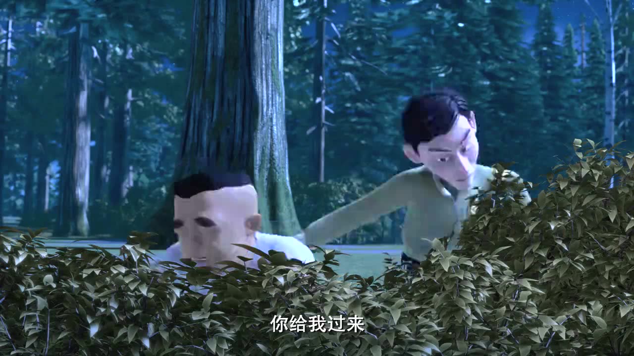 大马猴和二狗偷东西,二狗只顾吃地瓜,真是个吃货