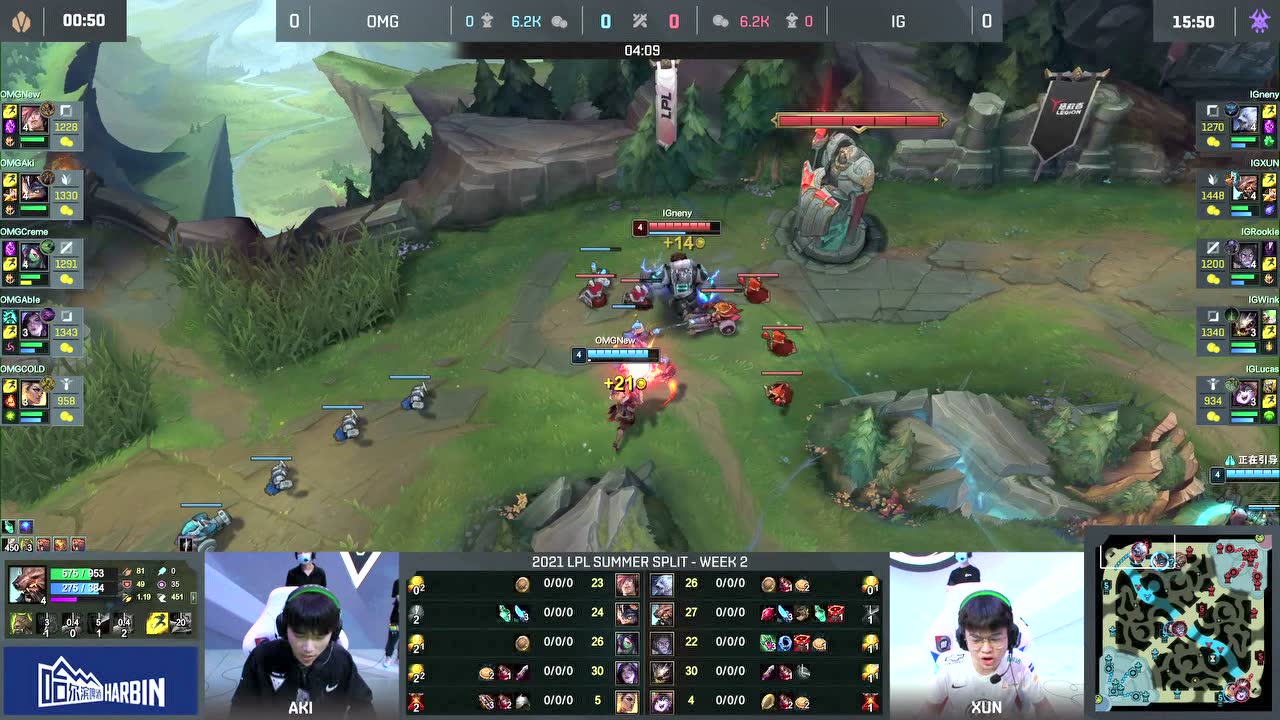 【回放】2021 LPL夏季赛W2D1 OMG vs IG 第1局