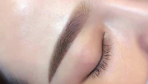 半永久纹绣丝雾眉真人实操过程