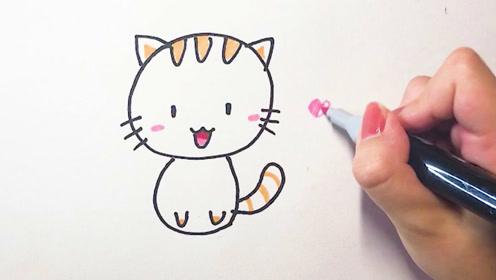 教你画萌萌的小猫咪,画在手抄报手账本上吧