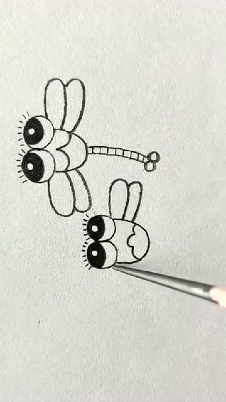 原创用数字8画蜻蜓,简单几步就会