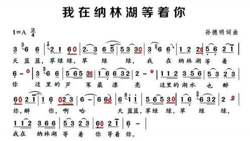 我在纳林湖等着你教唱曲谱视频_我在纳林湖等着你曲谱