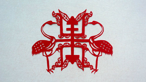 松鹤寿字剪纸,一起来欣赏!