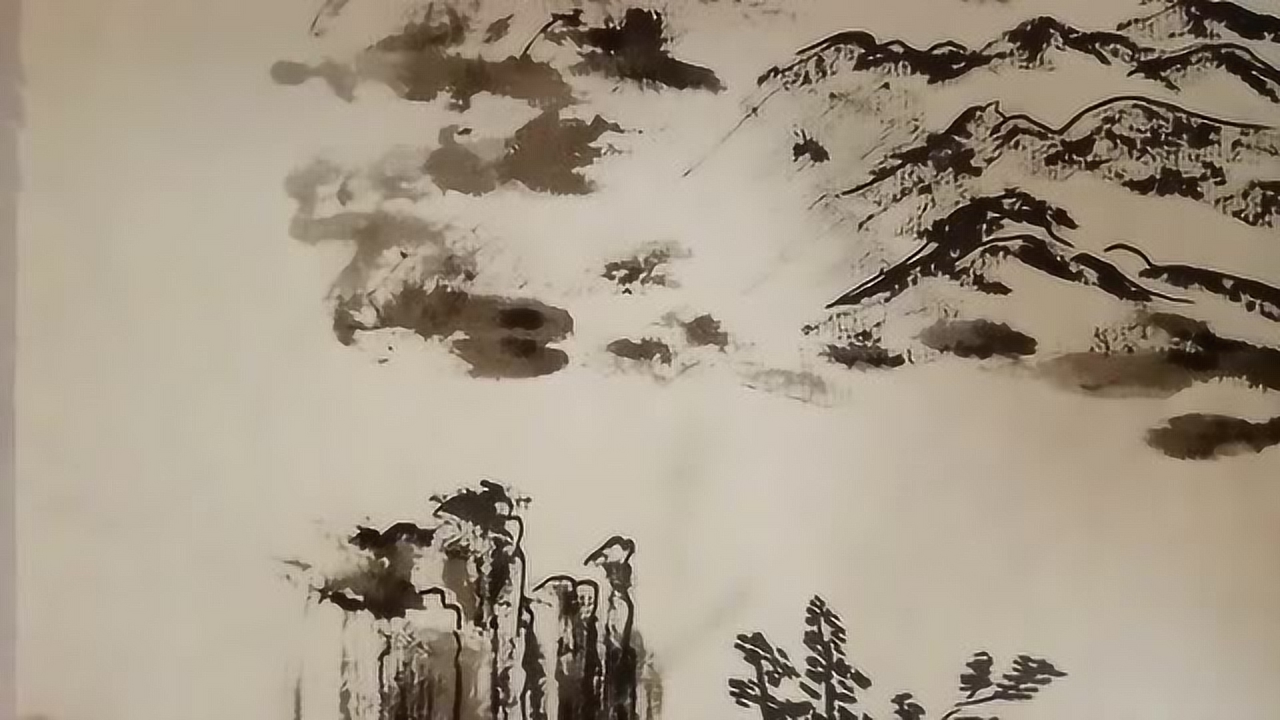 画幅小写意水墨画,墨色浓淡要有变化