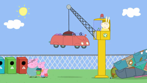 简笔画:兔小姐把小猪佩奇的小汽车吊在了空中