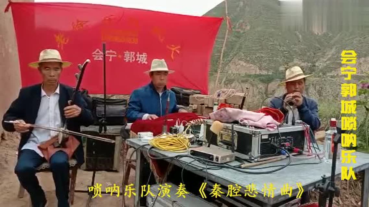 农村唢呐乐队演出,大爷一段板胡《秦腔悲情曲,拉得杠杆的