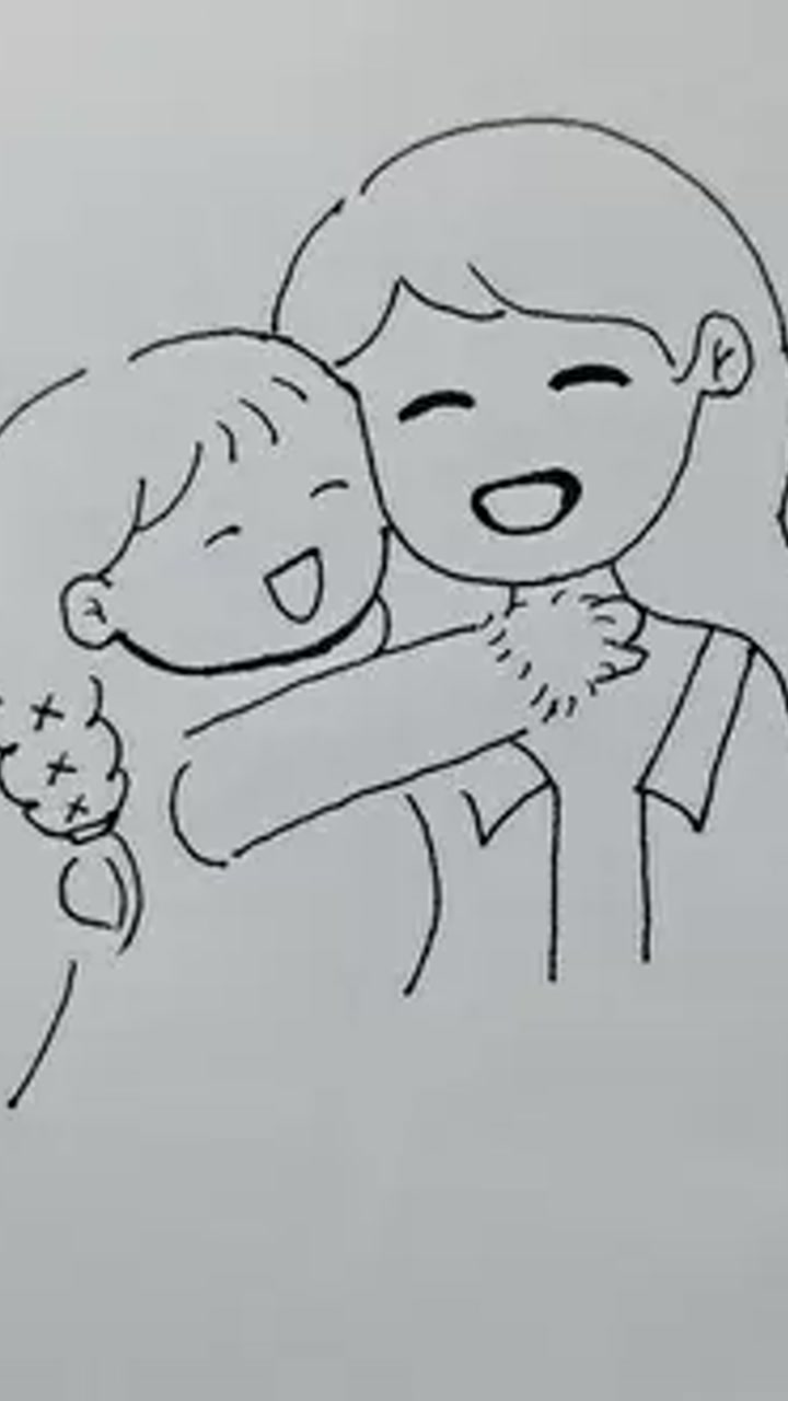 画个画和妈妈说声我爱你吧母亲节妈妈我爱你简笔画简笔画教程