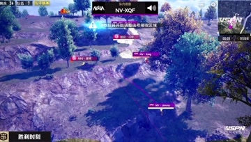 决赛圈三足鼎立 NV-XQF占据优势地形满编吃鸡