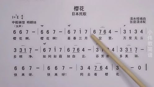 经典日本民歌《樱花》唱谱教学,带你学习风格别样的歌曲