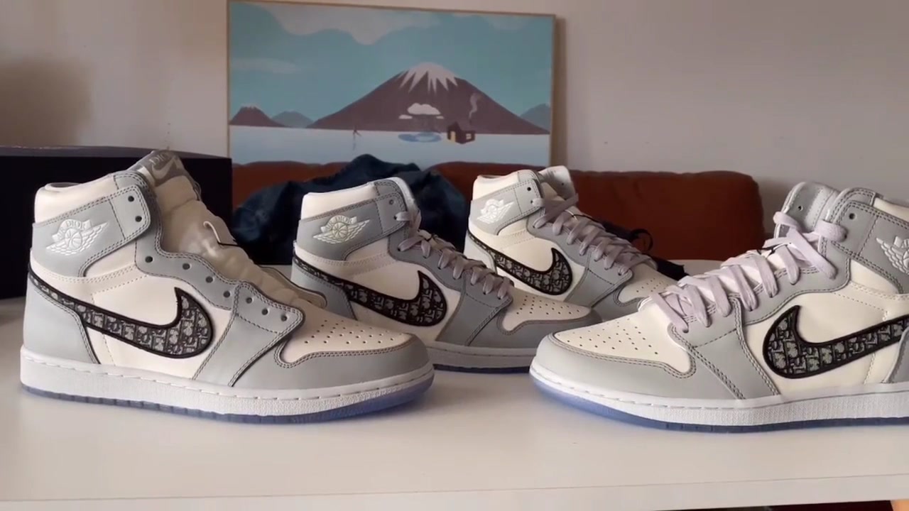 最细aj1联名dior高帮多版本真假对比!