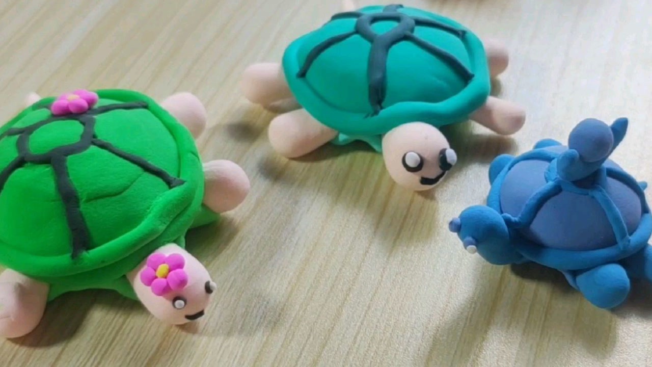 亲子手工黏土 可爱的小乌龟不同的做法 孩子很喜欢#手工#黏土#亲子