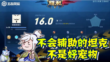王者荣耀德古拉：不会当辅助的坦克不是好熊猫，16评分阿古朵