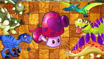 植物大战僵尸2：满级植物对战侏罗纪恐龙世界BOSS