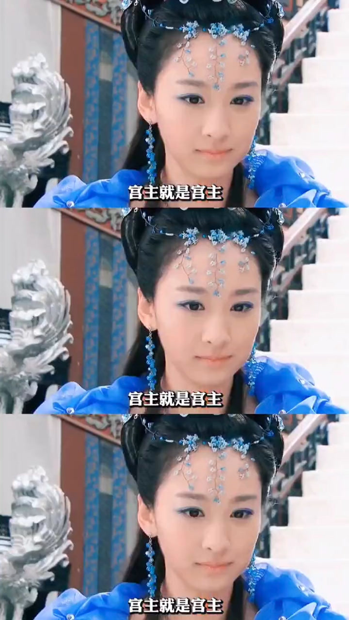 穆婷婷的扮相就是蓝兔本兔,兔子般的天生可爱和一宫之主的威严,唯一能