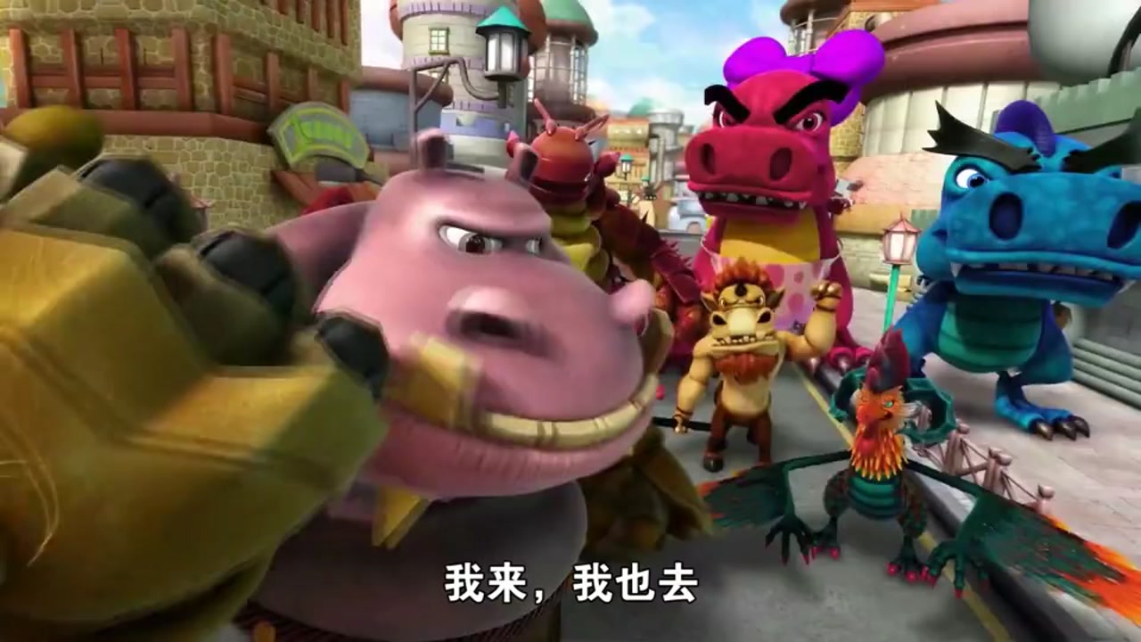 两个河马怪相遇,开始互相咬,小猪猪帮忙验真身