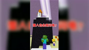 我的世界：雪人打不到僵尸生气！一道雷把自己劈死了？