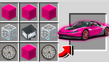 我的世界：制作一辆价值100万美元的小粉红兰博基尼跑车！