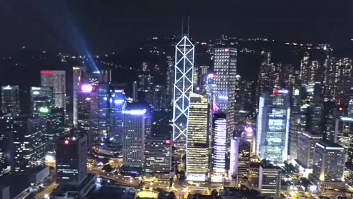 航拍香港璀璨夜景,这样的美景在白天是看不到的