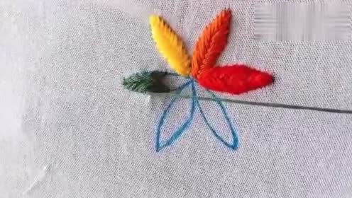 六色花绣法,也太好看了
