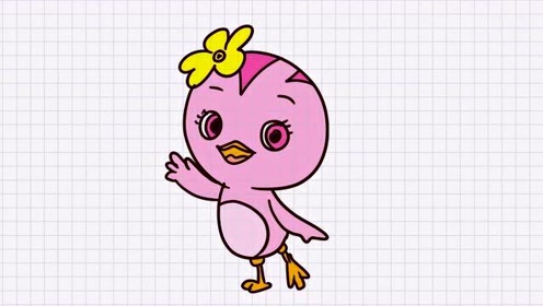 画萌鸡小队里的朵朵二姐简笔画