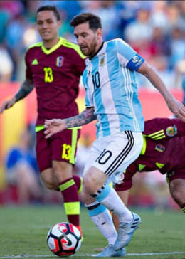 美洲杯1/4决赛 阿根廷4-1委内瑞拉