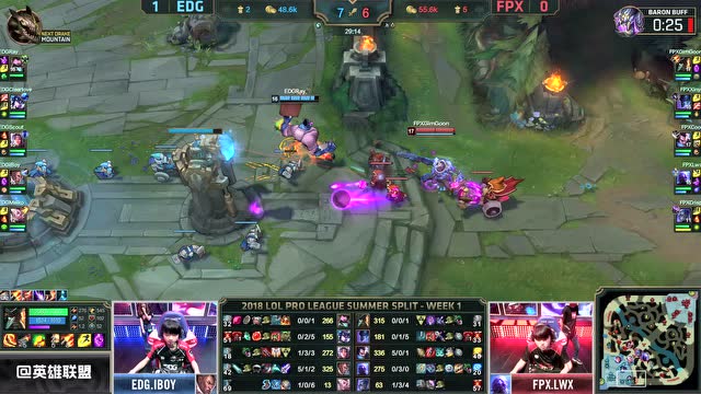 LPL夏季赛比赛视频W1D6 EDG vs FPX 第2场免费观看