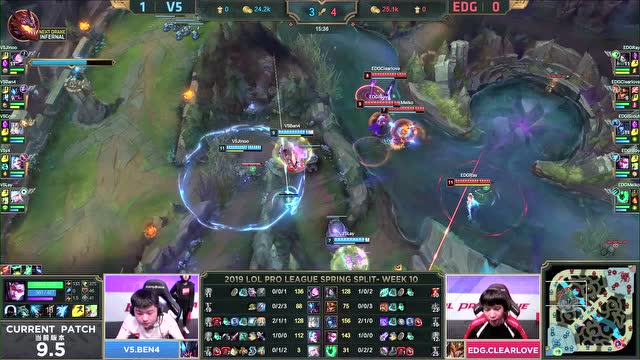 LPL春季赛比赛视频W10D1 EDG vs V5 第2场免费观看