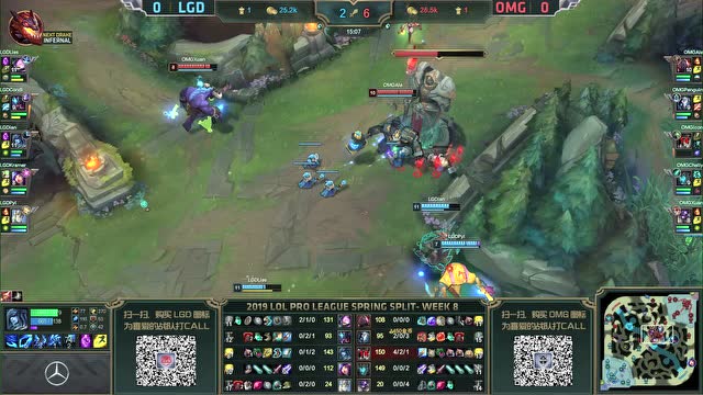 LPL春季赛比赛视频W8D6 LGD vs OMG 第1场免费观看