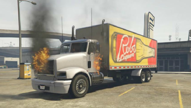 GTA5 汽油泄露会对车造成什么影响，这个卡车就是个例子免费观看