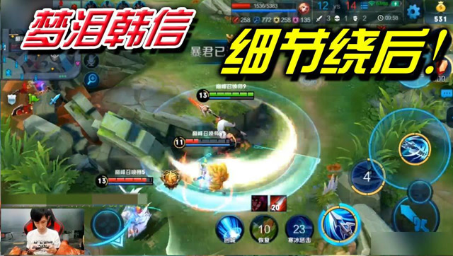 王者荣耀梦泪：韩信一波细节绕后！击杀敌方中单潇洒而去免费观看