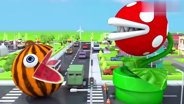 吃豆大作战游戏，西瓜吃豆人变换颜色，还要挑衅喷火怪！免费观看